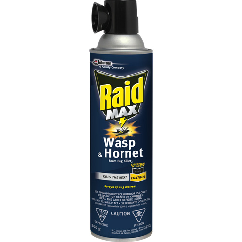 Mousse insecticide contre les gu&ecirc;pes et les frelons Raid Max, 500 g, Canette a&eacute;rosol, &agrave; base de solvant EastCoast Offshore Supplies