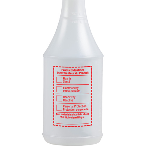 Round Spray Bottle with WHMIS Label, 24 oz. EastCoast Offshore Supplies