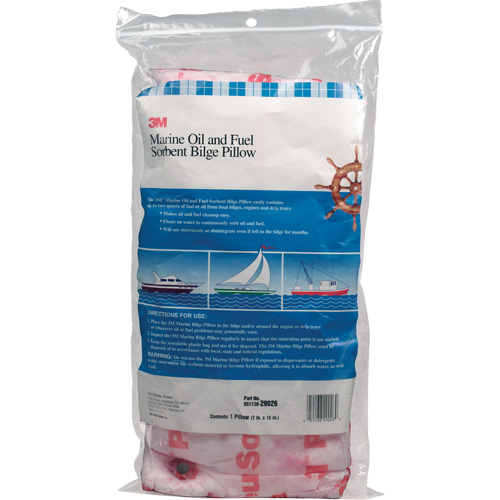 Marine Oil and Fuel Absorbent Bilge Pillow, Oil Only, 15" L x 7" W, 12.1 gal Absorbency/Pkg. EastCoast Offshore Supplies