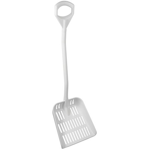 Ergonomic Large Sieve Shovel, 45" Length, Plastic, White EastCoast Offshore Supplies