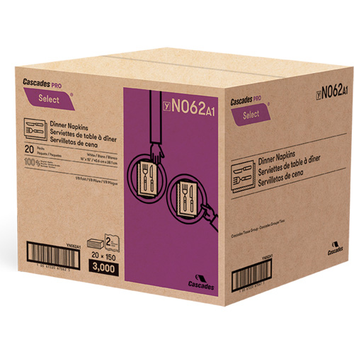 Pro Select&reg; 1/8 Fold Dinner Napkin, 2 Ply, 15" x 16" EastCoast Offshore Supplies