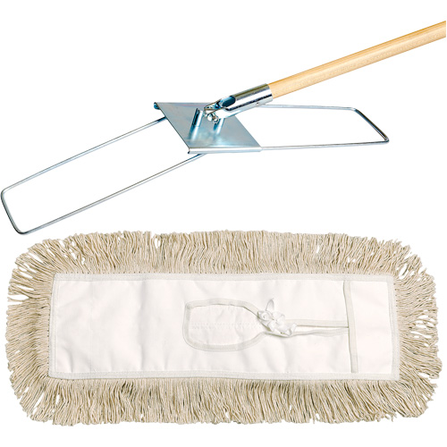 Break-Ezy Dust Mop System, Tie-On Style, Cotton, 48" L x 3-1/2" W EastCoast Offshore Supplies