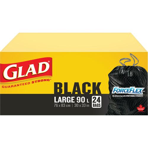 Sacs &agrave; ordures 90 L, R&eacute;gulier, 30" la x 33" lo, Noir EastCoast Offshore Supplies