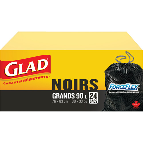 Sacs &agrave; ordures 90 L, R&eacute;gulier, 30" la x 33" lo, Noir EastCoast Offshore Supplies