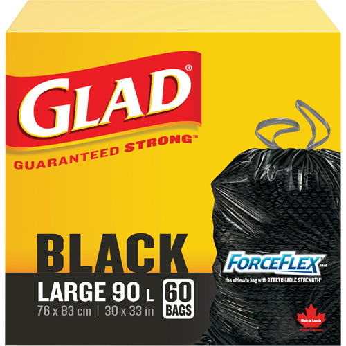 90L Garbage Bags, Regular, 30" W x 33" L, Black EastCoast Offshore Supplies