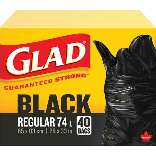 74L Garbage Bags, Regular, 26" W x 33" L, Black EastCoast Offshore Supplies