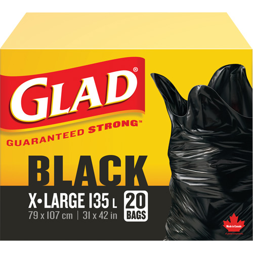 135L Garbage Bags, Regular, 31" W x 42" L, Black EastCoast Offshore Supplies