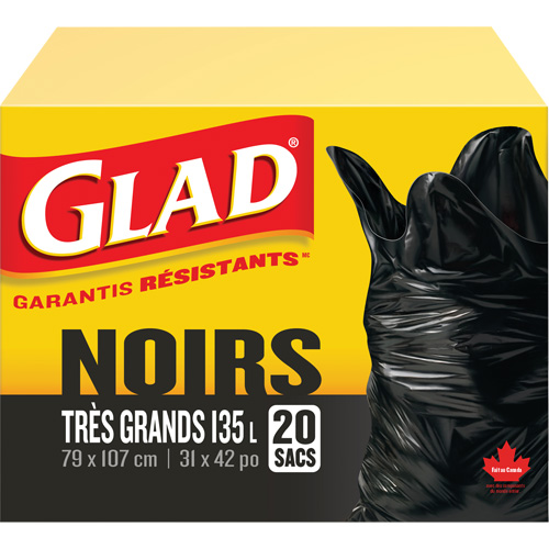 135L Garbage Bags, Regular, 31" W x 42" L, Black EastCoast Offshore Supplies