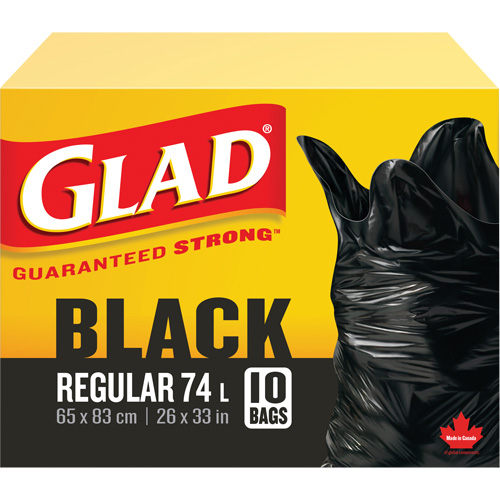 74L Garbage Bags, Regular, 26" W x 33" L, Black EastCoast Offshore Supplies