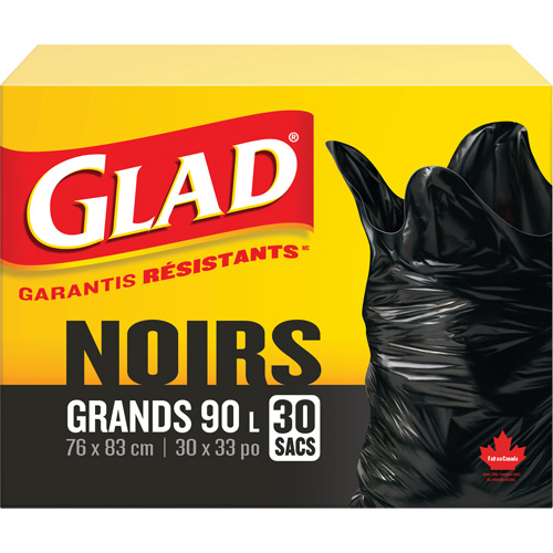 90L Garbage Bags, Regular, 30" W x 33" L, Black EastCoast Offshore Supplies
