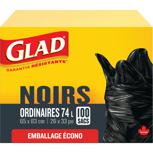 74L Garbage Bags, Regular, 26" W x 33" L, Black EastCoast Offshore Supplies