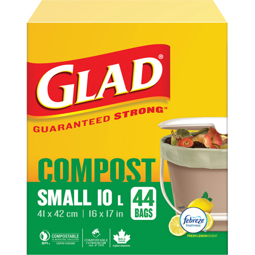 Small Compostable Bags, Regular, 17" L x 16" W, Brown, 10 L (3 Gal.) Capacity EastCoast Offshore Supplies