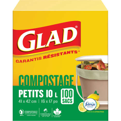 Petits sacs de compostage, R&eacute;gulier, 17" lo x 16" la, Brun, Capacit&eacute; de 10 L (3 gal.) EastCoast Offshore Supplies