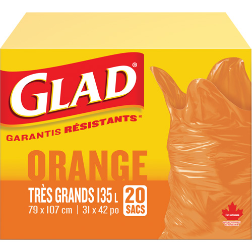 135L Garbage Bags, Regular, 31" W x 42" L, Orange EastCoast Offshore Supplies