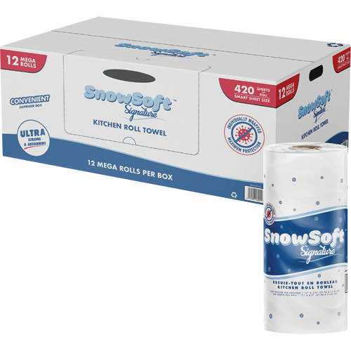 Rouleau dessuie-tout de cuisine Signature de Snow Soft, 2 Pli, 420 Feuilles/rouleau, 4,5" la, 11" lo EastCoast Offshore Supplies