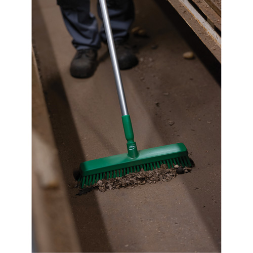 Push Broom Head, Fine/Stiff Bristles, 16-1/2", Polyester/Polypropylene, Green EastCoast Offshore Supplies