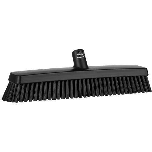 Push Broom Head, Fine/Stiff Bristles, 16-1/2", Polyester/Polypropylene, Black EastCoast Offshore Supplies
