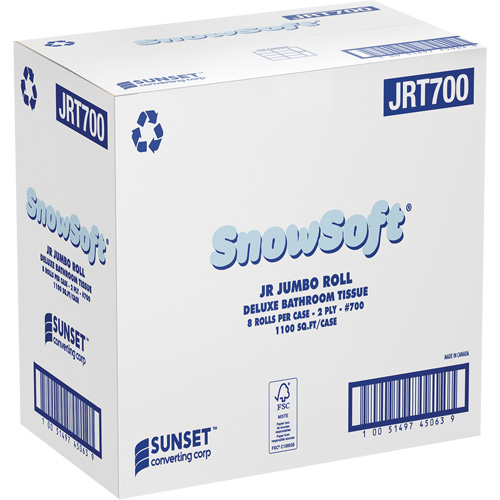 Snowsoft Deluxe Bathroom Tissue, Jumbo Roll, 2 Ply, White EastCoast Offshore Supplies
