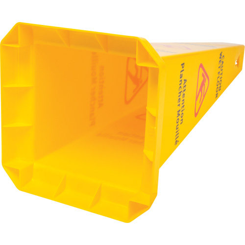 C&ocirc;ne d'avertissement de plancher mouill&eacute;, Bilingue avec pictogramme EastCoast Offshore Supplies