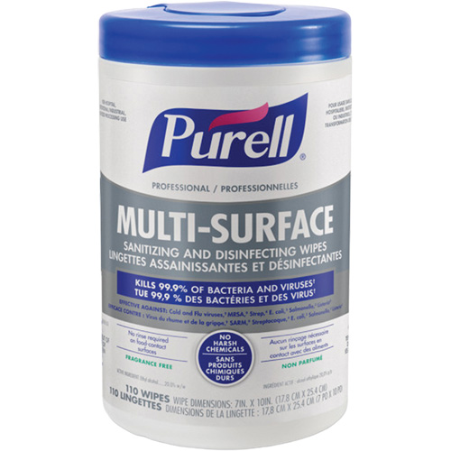 Professional Multi-Surface Sanitizing & Disinfecting Wipes, 7" x 10", 110 Count EastCoast Offshore Supplies