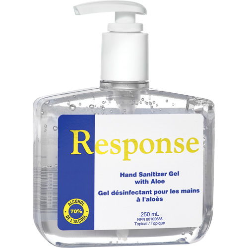 Gel d&eacute;sinfectant pour les mains &agrave; l'alo&egrave;s Response, 250 ml, Bouteille &agrave; pompe, 70 % alcool EastCoast Offshore Supplies