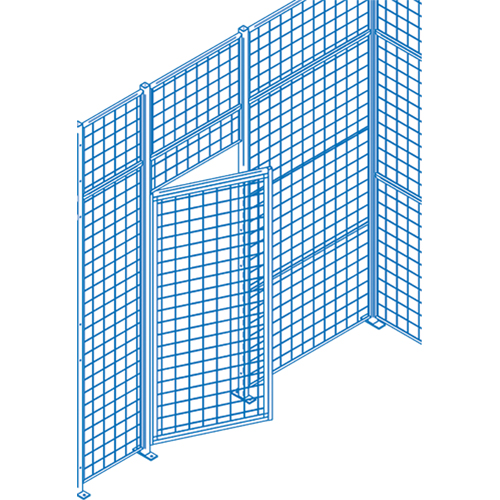 Wire Mesh Partition Components - Swing Doors, 4' W x 7' H EastCoast Offshore Supplies