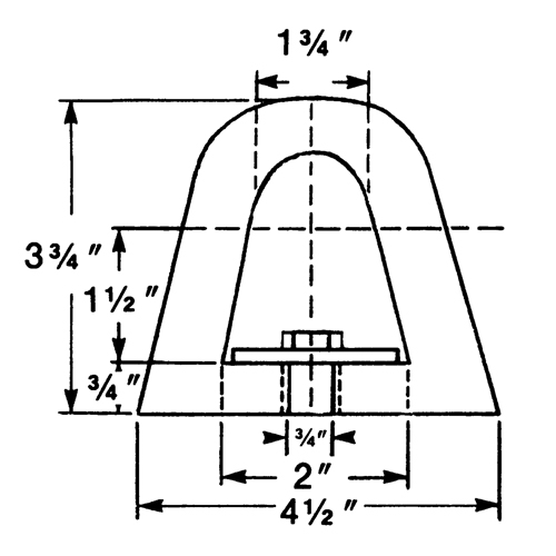 D&eacute;fenses de quai en caoutchouc refoul&eacute;, Caoutchouc, 4-1/2" la x 12" lo x 3-3/4" p EastCoast Offshore Supplies
