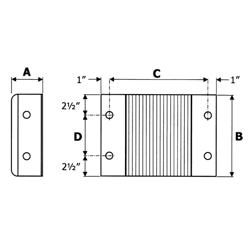 Butoirs de quai lamell&eacute;s, Horizontal, Caoutchouc, 12" la x 4" p x 10" h EastCoast Offshore Supplies