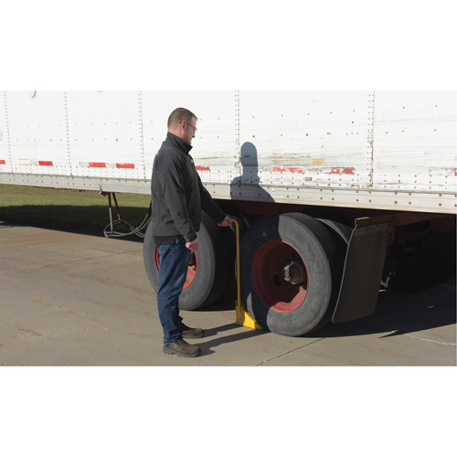 Ergo Handle Wheel Chock, Steel, Yellow, 8" W x 10-3/4" D x 9-1/8" H EastCoast Offshore Supplies