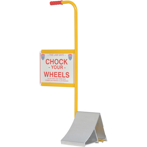 Wheel Chock with Handle & Sign, 7" W x 11-7/8" D x 7-11/16" H EastCoast Offshore Supplies