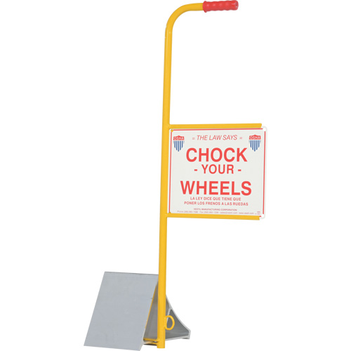 Wheel Chock with Handle & Sign, 7" W x 11-7/8" D x 7-11/16" H EastCoast Offshore Supplies