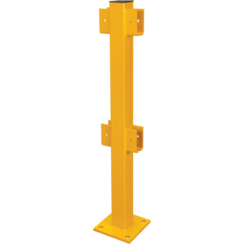 In-Line Post for Light-Duty Guard Rails, Steel, 42" H, Safety Yellow EastCoast Offshore Supplies