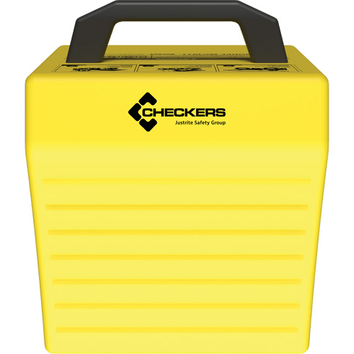 Cale de roue ultra-robuste pour l'exploitation mini&egrave;re Checkers Safety sans support, PEHD, Jaune, 14-1/2" la x 17-1/2" p x 16" h EastCoast Offshore Supplies