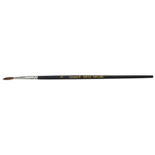 Pinceau pointu &agrave; soies noires pour artiste, Largeur de la brosse de 2,1 mm, Soie de chameau, Manche &agrave; Bois EastCoast Offshore Supplies