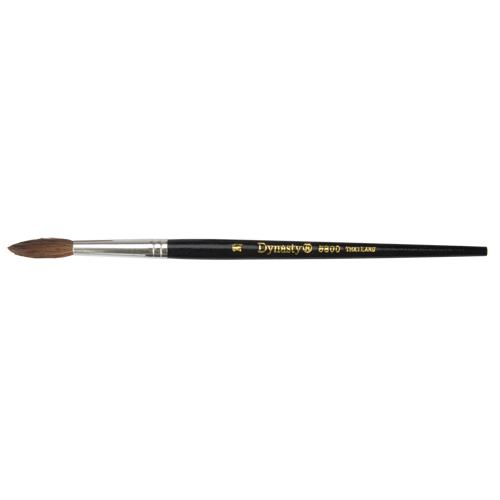 Pinceau pointu &agrave; soies noires pour artiste, Largeur de la brosse de 5,7 mm, Soie de chameau, Manche &agrave; Bois EastCoast Offshore Supplies