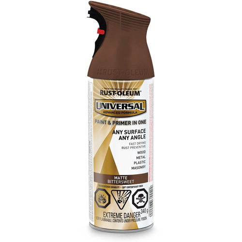 Universal&reg; Enamel Paint & Primer In One, Bittersweet Brown, Matte, Aerosol Can EastCoast Offshore Supplies