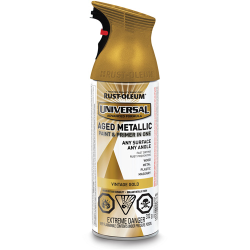 Universal&reg; Aged Spray Paint, Vintage Gold, Metallic, Aerosol Can EastCoast Offshore Supplies