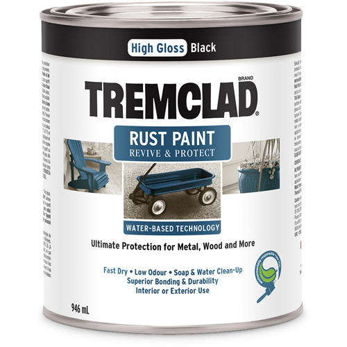 Tremclad&reg; Water-Based Rust Paint, 946 ml, Can, Black EastCoast Offshore Supplies