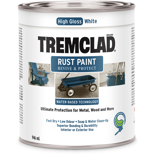 Peinture antirouille &agrave; base d'eau Tremclad, 946 ml, Canette, Blanc EastCoast Offshore Supplies