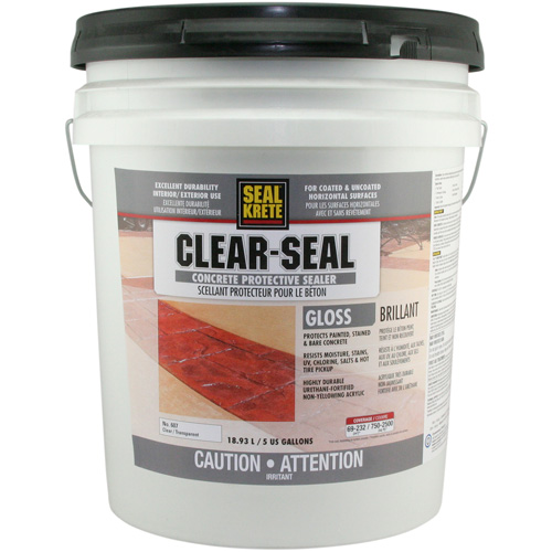 Seal-Krete&reg; Protective Sealer, 18.93 L, Water-Based, Gloss, Clear EastCoast Offshore Supplies