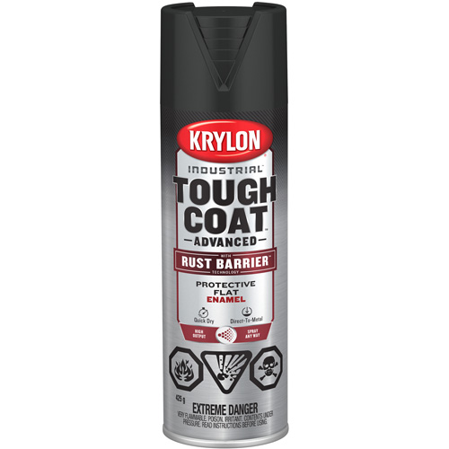 Peinture Tough Coat avec technologie Rust Barrier, Noir, Fini mat profond/Mat, 425 g, Canette a&eacute;rosol EastCoast Offshore Supplies