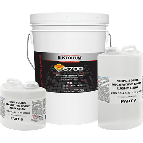 &eacute;poxy d&eacute;coratif 100 % de solides 6700, 3 gal., &eacute;poxy, Tr&egrave;s brillant, Gris EastCoast Offshore Supplies