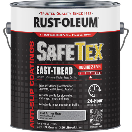 Rev&ecirc;tement d'acrylique SafeTex Easy-Tread, 1 gal., &agrave; l'eau, Fini mat profond/Textur&eacute;, Gris EastCoast Offshore Supplies