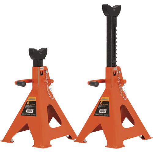 856A Jack Stands, Locking Handle/Ratchet, 6 Ton(s) Capacity, 15-1/2" - 24" H EastCoast Offshore Supplies
