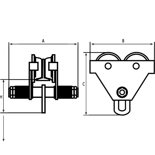 Chariots ajustables, 1000 lb (0,5 tonne) EastCoast Offshore Supplies