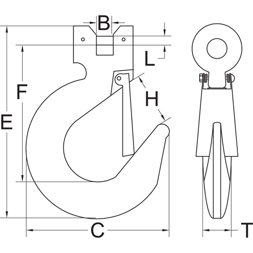 Crochet &agrave; manille avec clapet - calibre 70 EastCoast Offshore Supplies