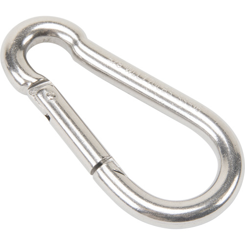 Mousqueton en acier inoxydable, 770 lb (0,385 tonne) Charge d'utilisation max., 3/8" Taille, 5/8" Oeil EastCoast Offshore Supplies