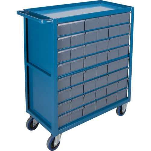 Drawer Shelf Cart, 1200 lbs. Capacity, Steel, 18" x W, 35" x H, 36" D, Rubber Wheels, All-Welded, 48 Drawers EastCoast Offshore Supplies