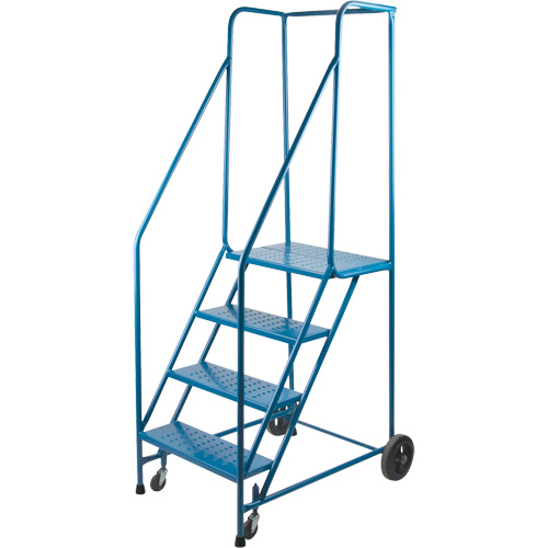 CSA-Certified Rolling Step Ladder, 4 Steps, 22" Step Width, 37" Platform Height, Steel EastCoast Offshore Supplies