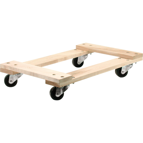 Chariots en Bois Franc - usage moyen, Roues en Polyol&eacute;fine, Capacit&eacute; de 900 lb, 18" la x 30" p x 7" h EastCoast Offshore Supplies